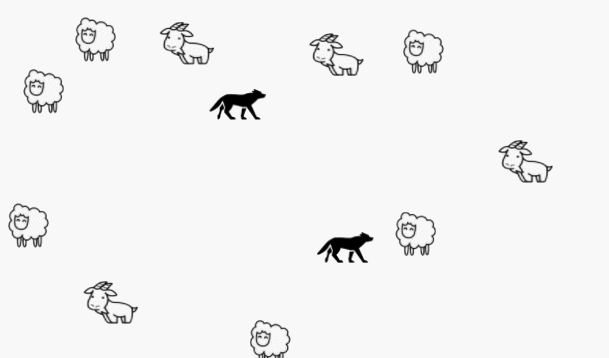 Simple AI with Pathfinding - wolves chasing prey CAPX