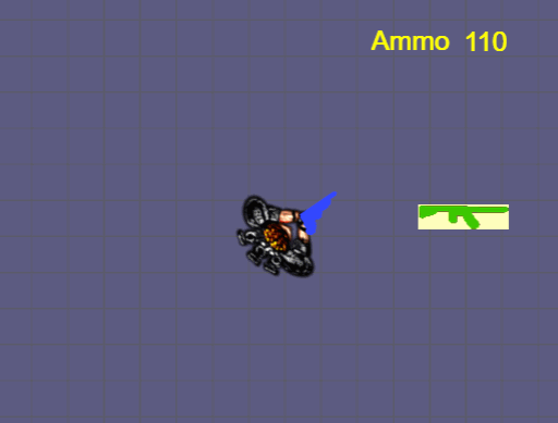Top down view shooter – collect, swap and fire different weapons C3/C2
